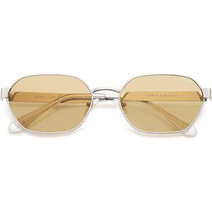 Unisex Silver/Light  Trendy Hexagon Sunglasses for UV400 Retro Rectangle Shades